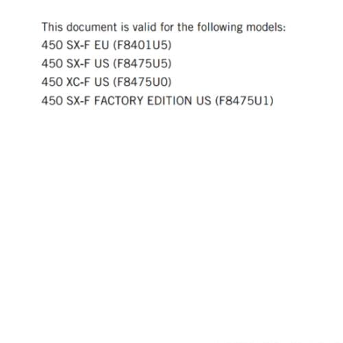 KTM 2021 - 450 SX-F XC-F FACTORY EDITION - OWNERS MANUAL USER GUIDE