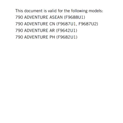 KTM 2021 - 790 ADVENTURE - OWNERS MANUAL USER GUIDE