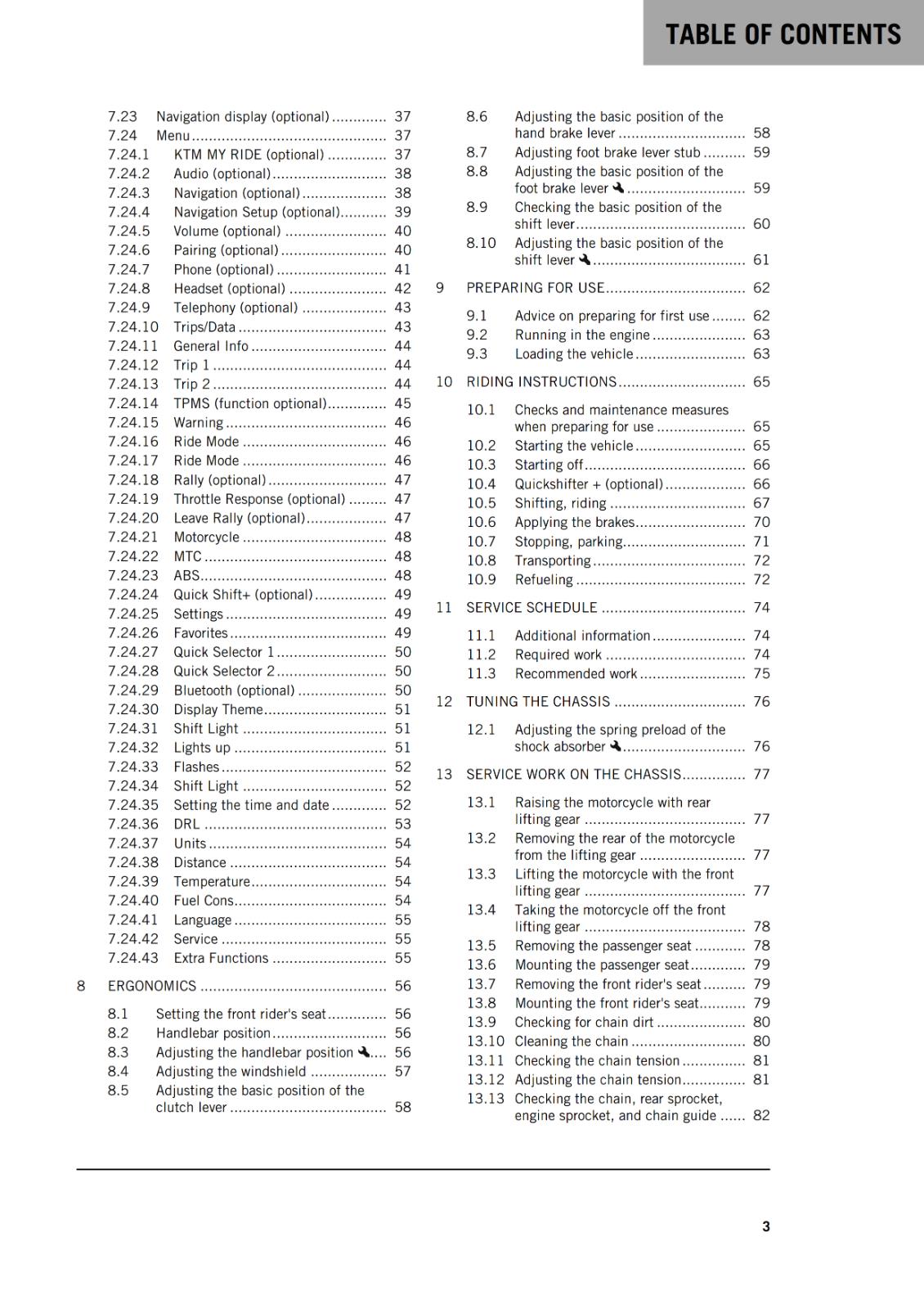 KTM 2021 - 790 ADVENTURE - OWNERS MANUAL USER GUIDE