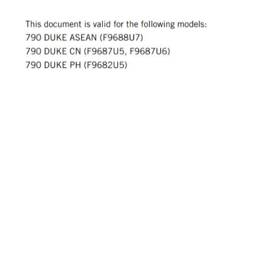 KTM 2021 - 790 DUKE - OWNERS MANUAL USER GUIDE