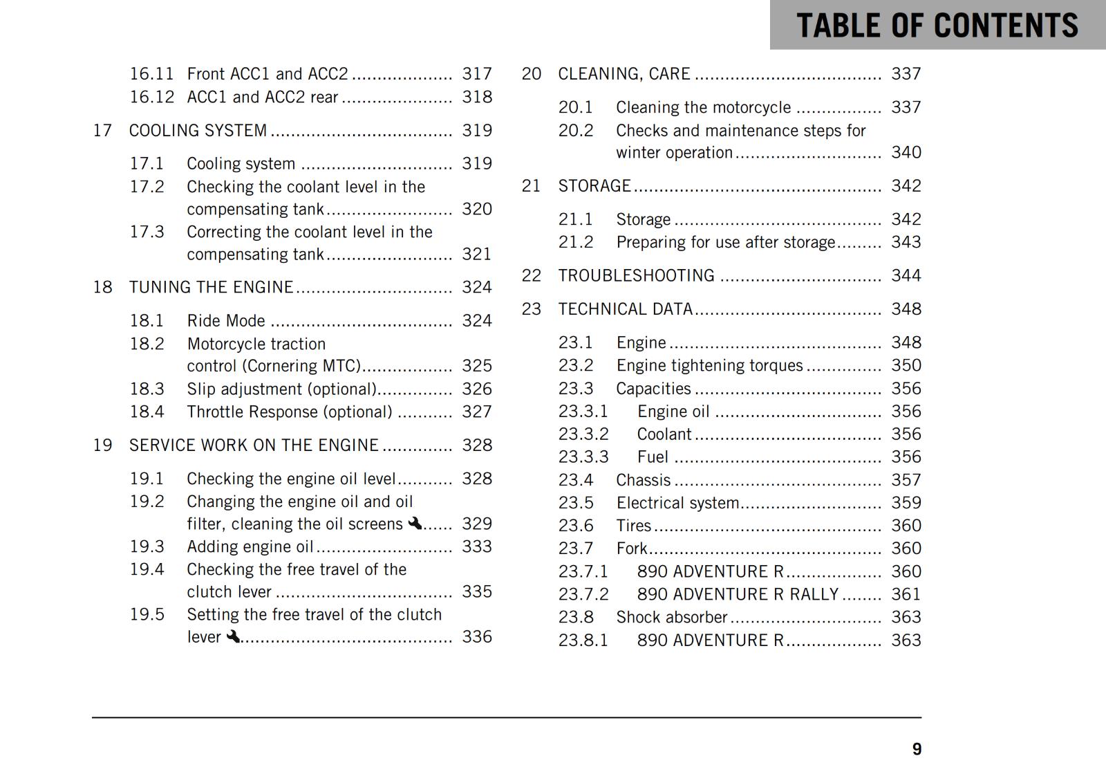KTM 2021 - 890 ADVENTURE R RALLY - EU EDITION - OWNERS MANUAL USER GUIDE