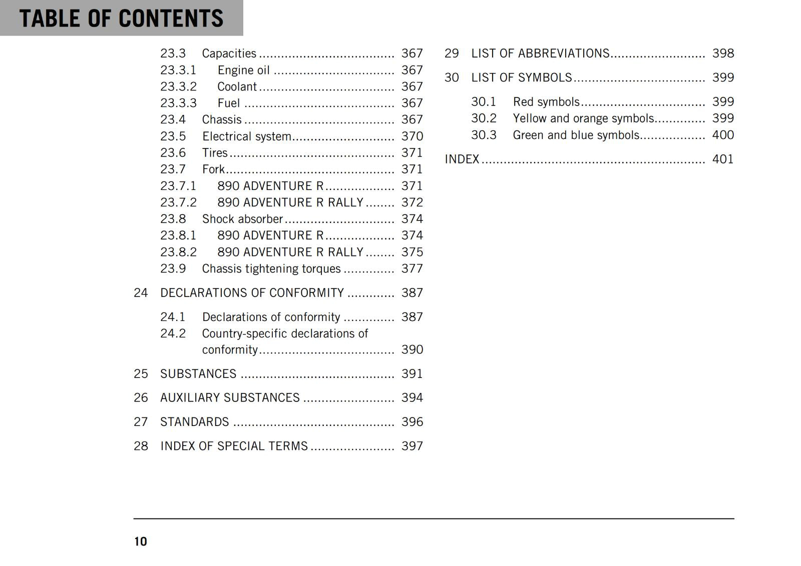 KTM 2021 - 890 ADVENTURE R RALLY - US EDITION - OWNERS MANUAL USER GUIDE
