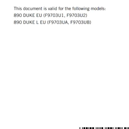 KTM 2021 - 890 DUKE L - OWNERS MANUAL USER GUIDE
