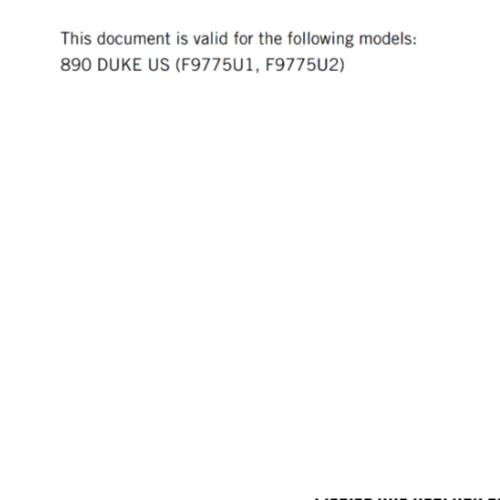 KTM 2021 - 890 DUKE - US EDITION - OWNERS MANUAL USER GUIDE