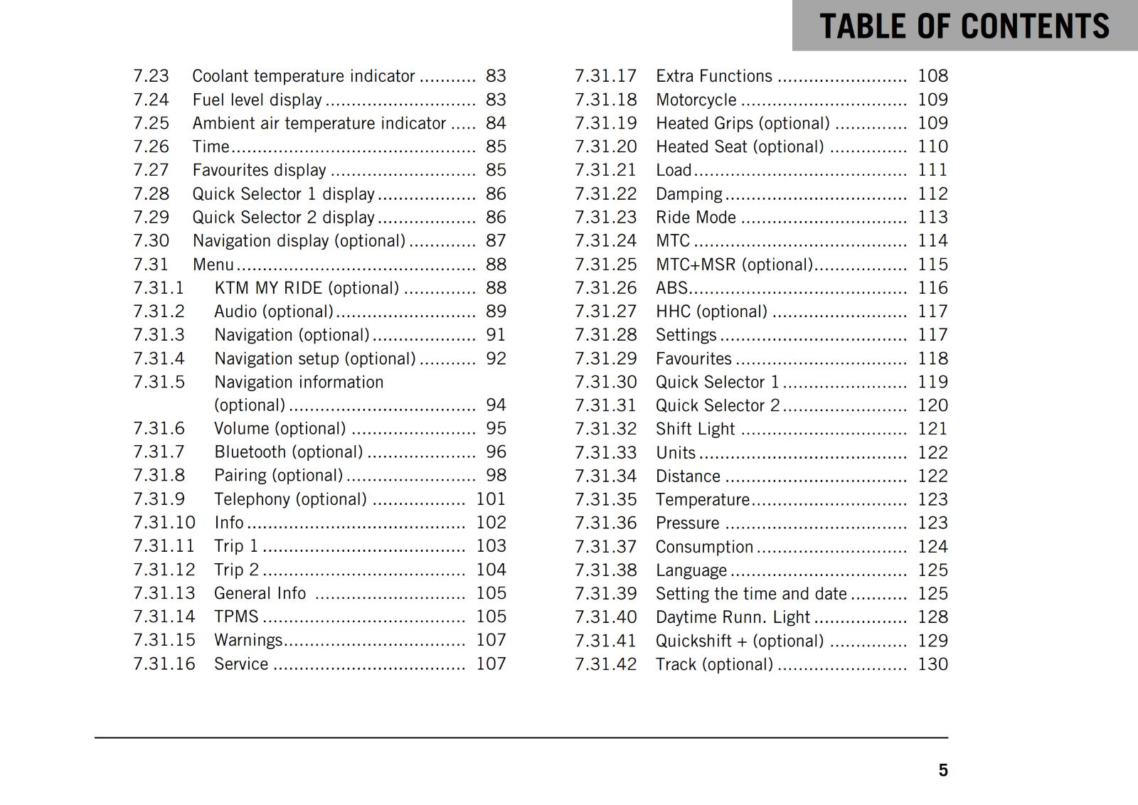 KTM 2021 - 1290 SUPER DUKE GT - OWNERS MANUAL USER GUIDE