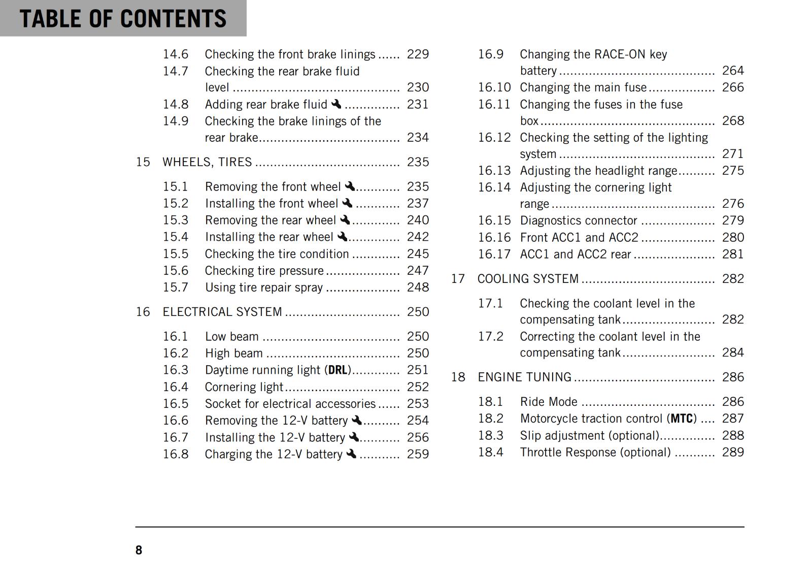 KTM 2021 - 1290 SUPER DUKE GT - OWNERS MANUAL USER GUIDE