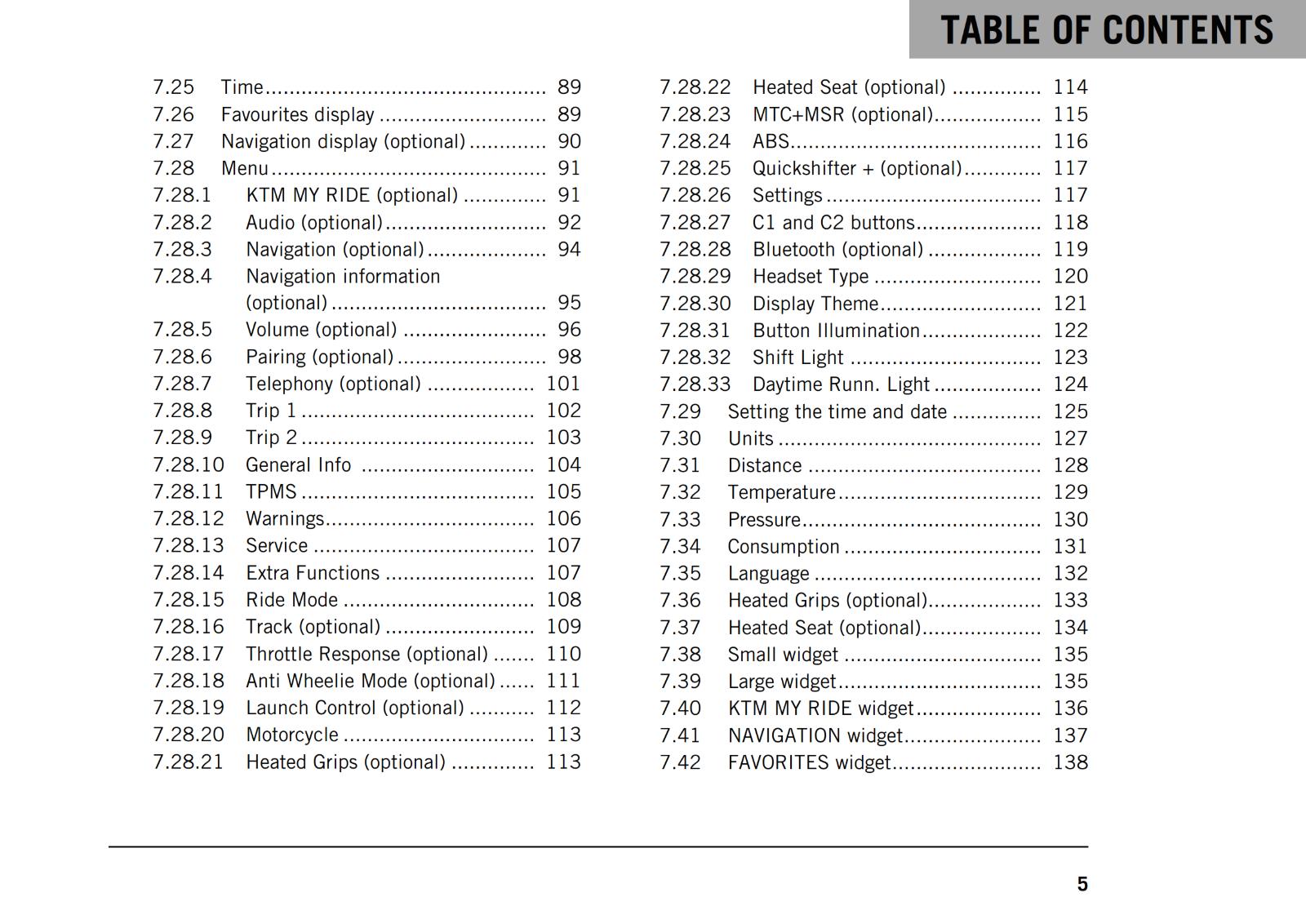 KTM 2021 - 1290 SUPER DUKE R - OWNERS MANUAL USER GUIDE