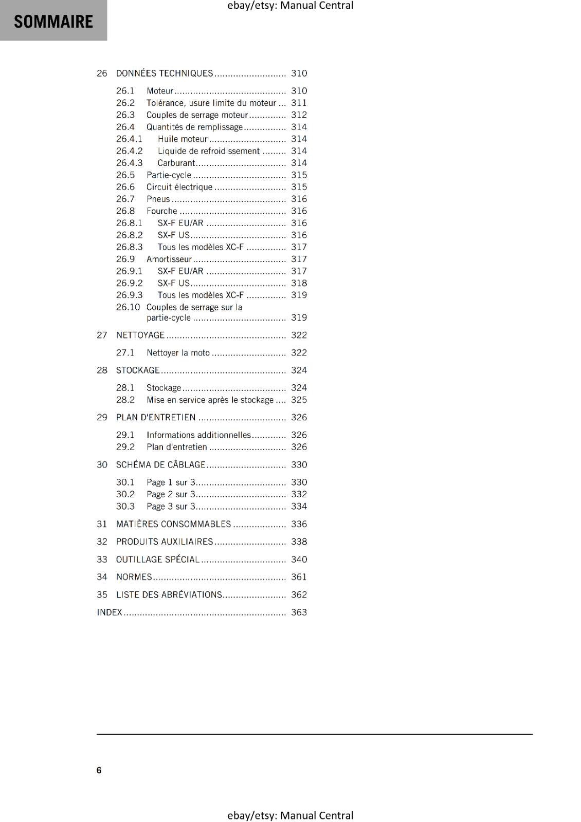 FRENCH LANGUAGE - KTM 2023 - 350 SX-F XC-F FACTORY - MANUEL DE REPARATION