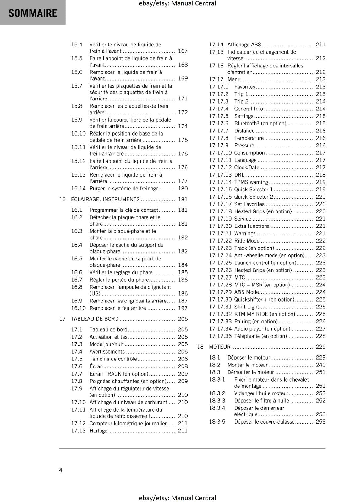 FRENCH LANGUAGE - KTM 2023 - 890 DUKE R - MANUEL DE REPARATION