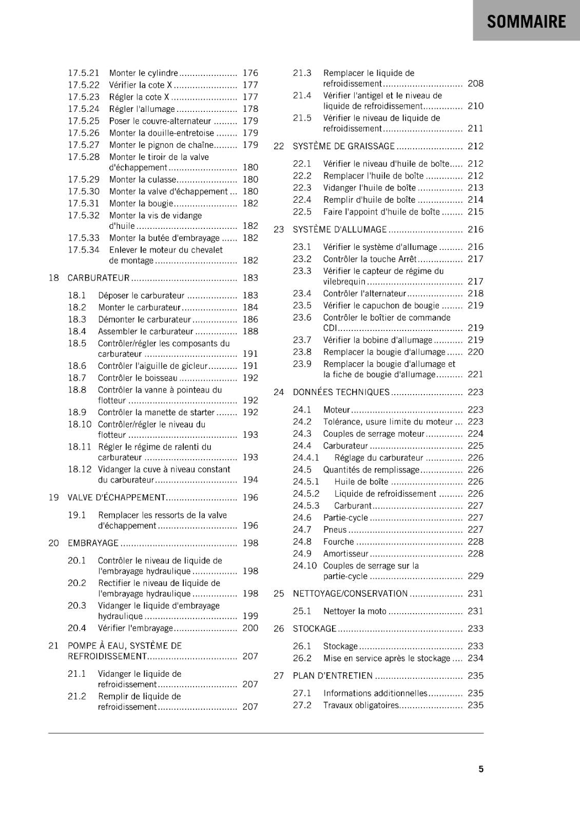 FRENCH LANGUAGE - KTM 2022 - 65 SX - MANUEL DE REPARATION