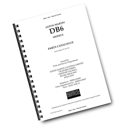 160 GSM - ASTON MARTIN DB6 - PARTS MANUAL CATALOGUE -