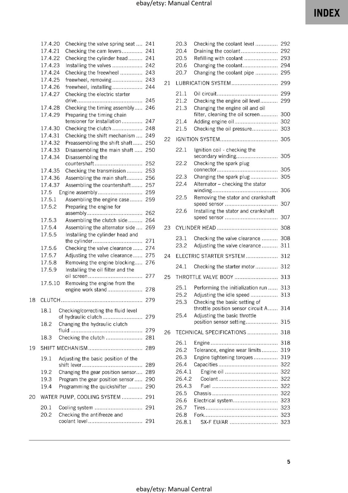 100 GSM - KTM 2024 - 350 SX-F XC-F - WORKSHOP SERVICE MANUAL COMB BOUND