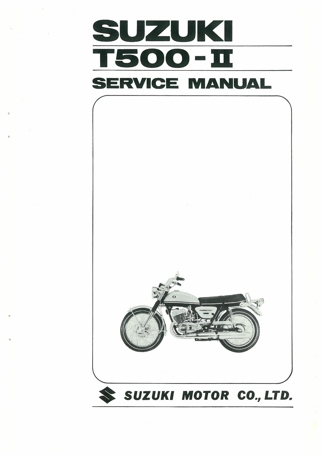 SUZUKI T500 ii SERVICE WORKSHOP REPAIR MANUAL + (GT500A TECH BULLETIN)