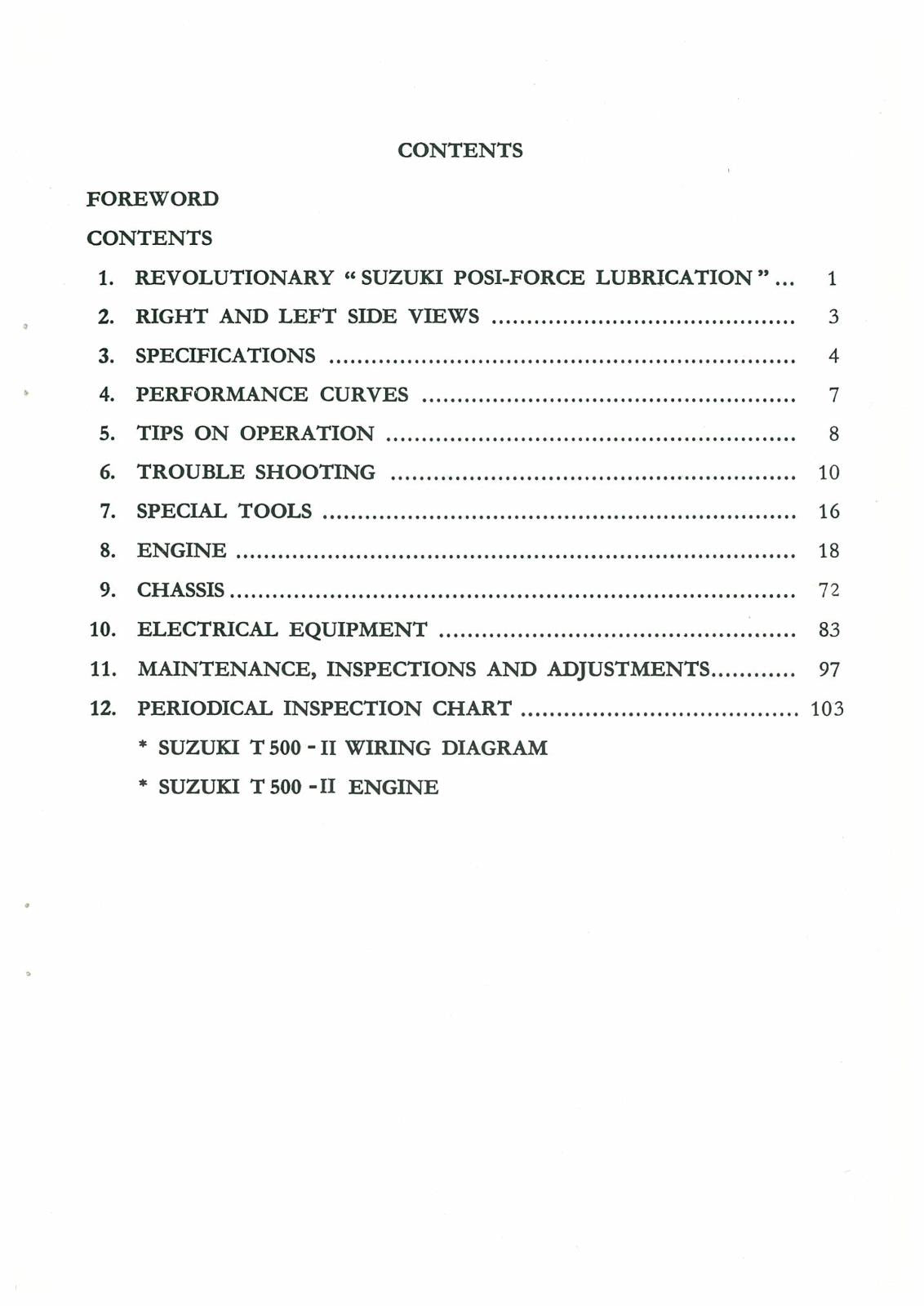SUZUKI T500 ii SERVICE WORKSHOP REPAIR MANUAL + (GT500A TECH BULLETIN)