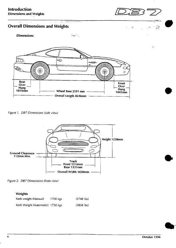 ASTON MARTIN DB7 94-97 (PRE AIRBAG) - WORKSHOP & PARTS MANUAL