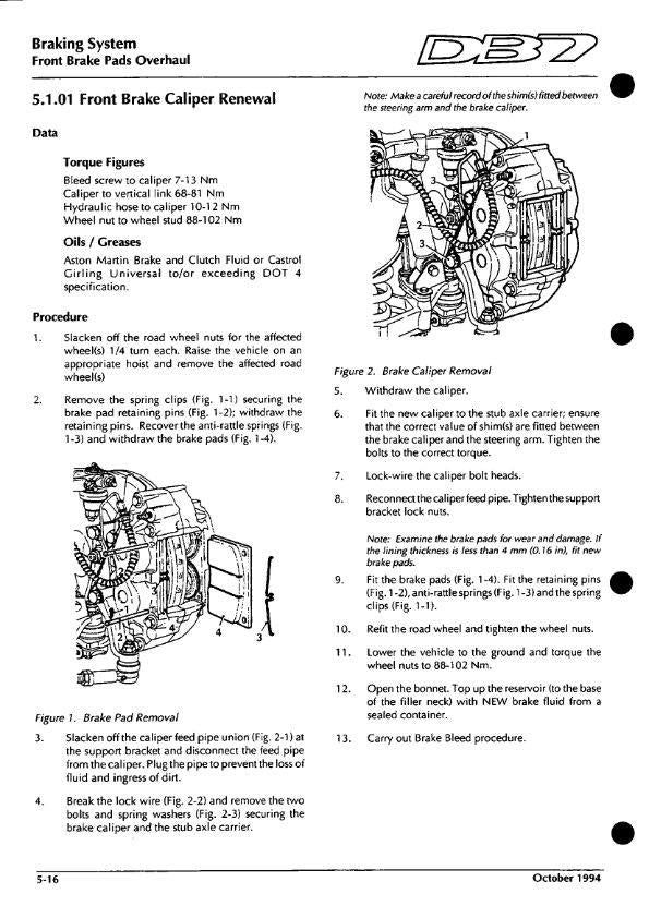 ASTON MARTIN DB7 94-97 (PRE AIRBAG) - WORKSHOP & PARTS MANUAL