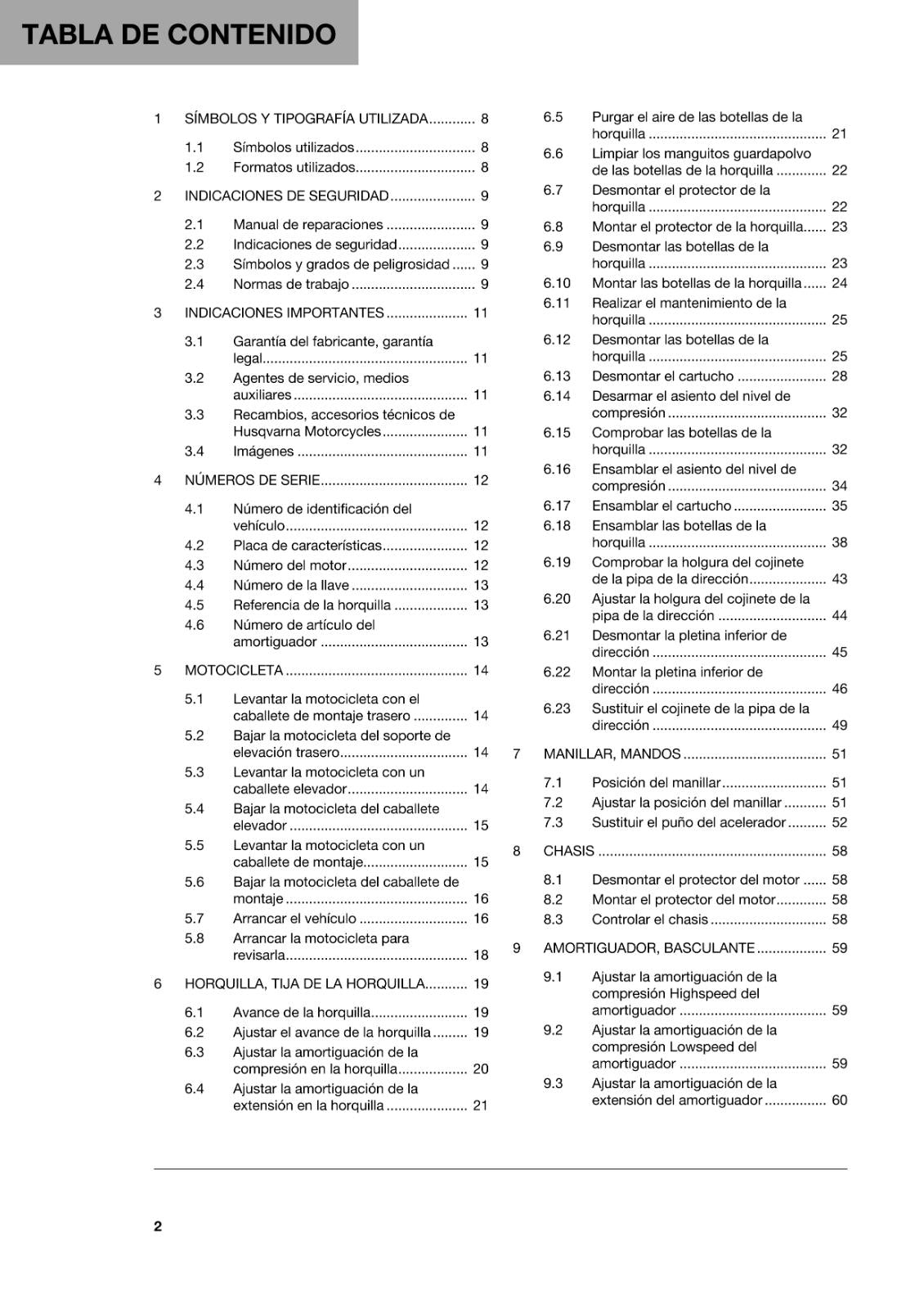 SPANISH LANGUAGE - HUSQVARNA 2022 - 701 ENDURO EU -  MANUAL DE REPARACION