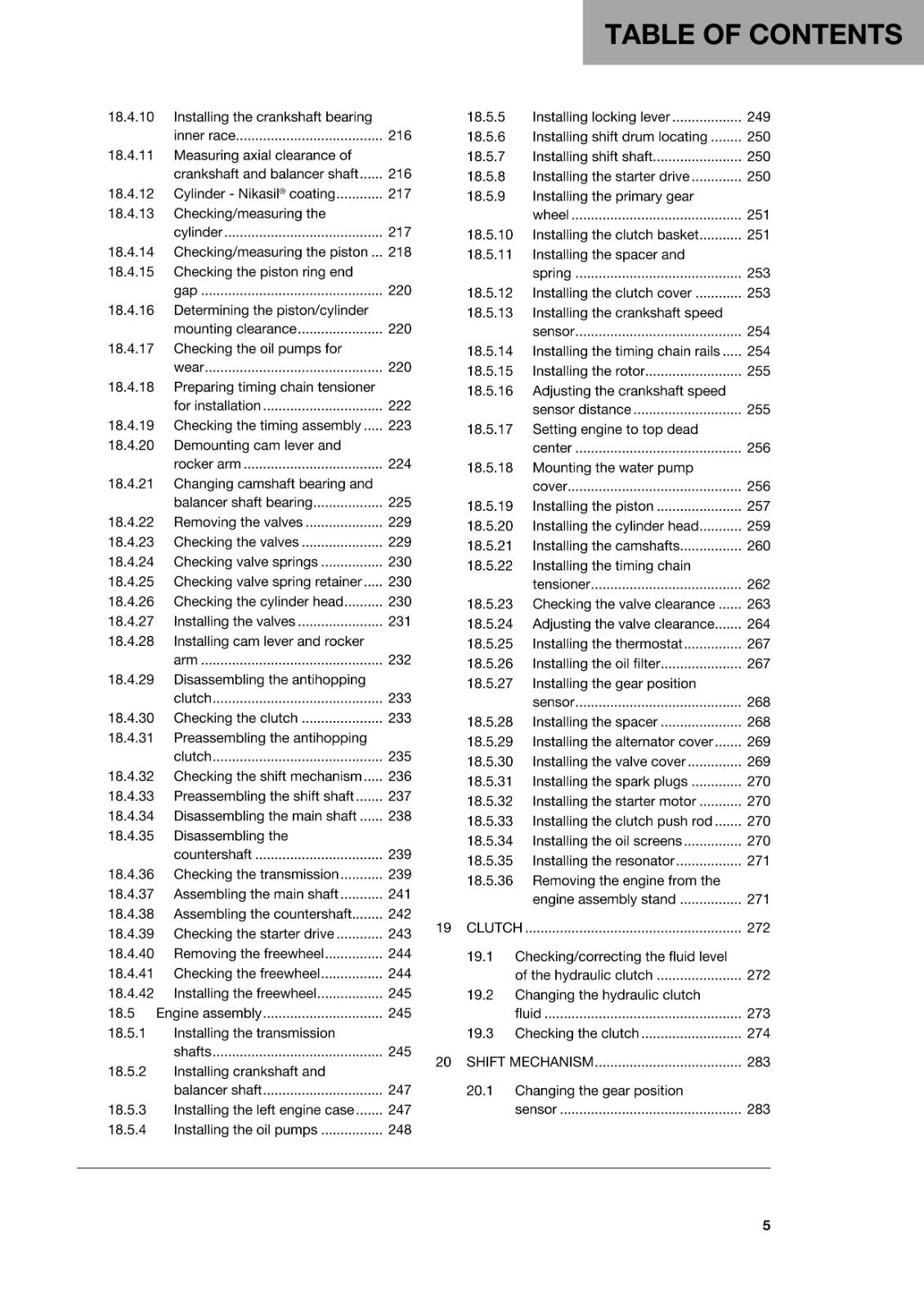 HUSQVARNA 2018 - 701 SUPERMOTO - REPAIR WORKSHOP SERVICE MANUAL