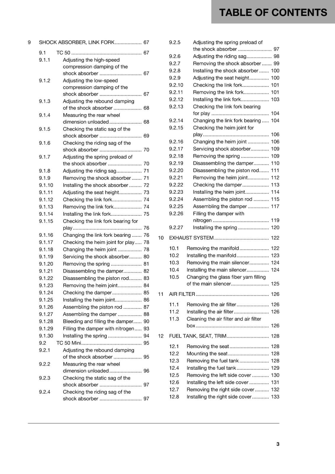 HUSQVARNA 2018 - TC 50 MINI - REPAIR WORKSHOP SERVICE MANUAL
