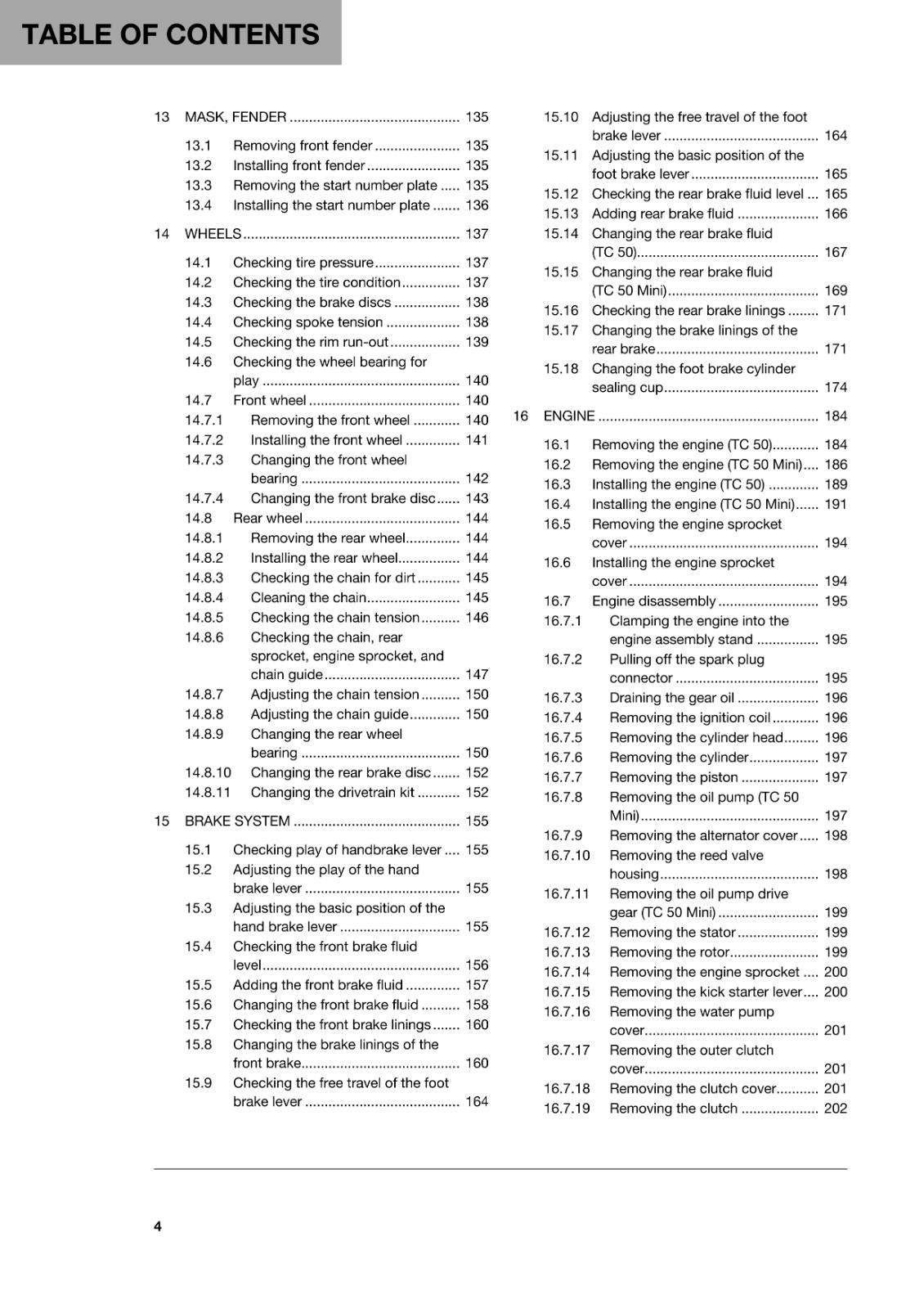 HUSQVARNA 2018 - TC 50 MINI - REPAIR WORKSHOP SERVICE MANUAL