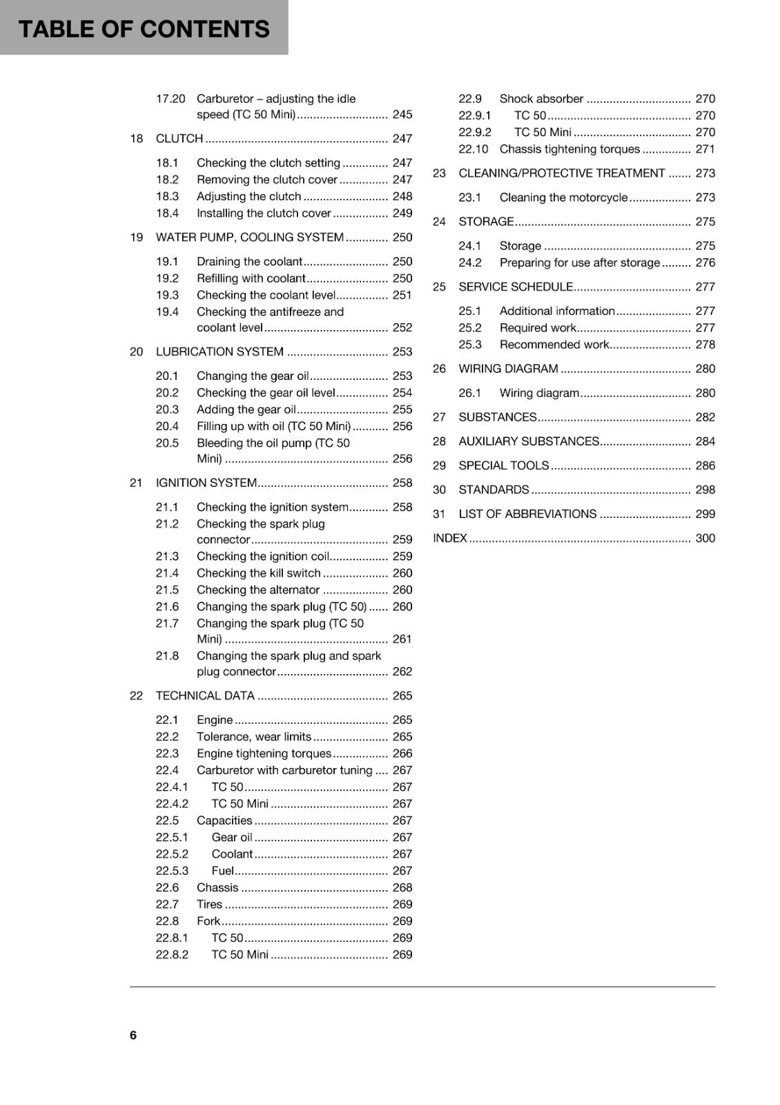 HUSQVARNA 2018 - TC 50 MINI - REPAIR WORKSHOP SERVICE MANUAL