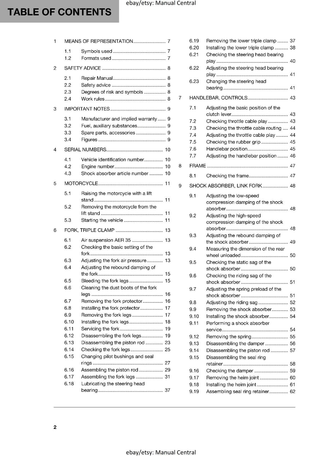 HUSQVARNA 2018 - TC 65 - REPAIR WORKSHOP SERVICE MANUAL