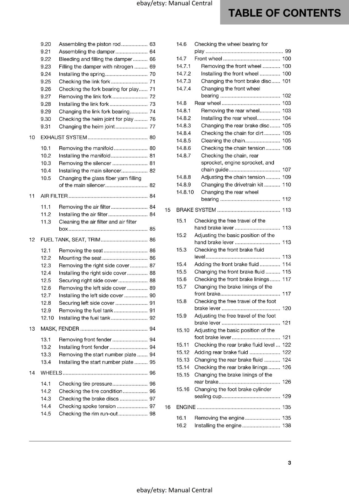 HUSQVARNA 2018 - TC 65 - REPAIR WORKSHOP SERVICE MANUAL