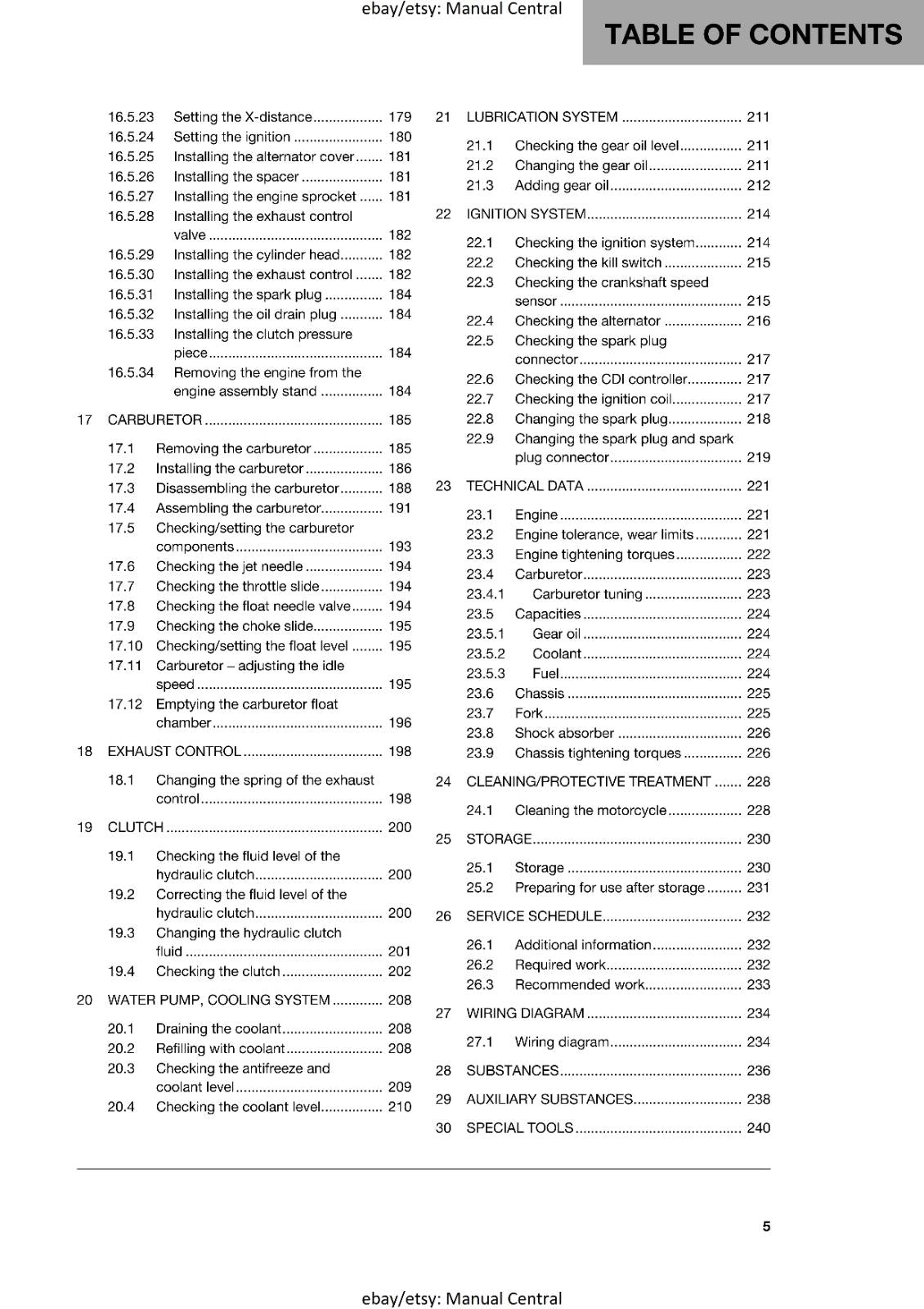 HUSQVARNA 2018 - TC 65 - REPAIR WORKSHOP SERVICE MANUAL