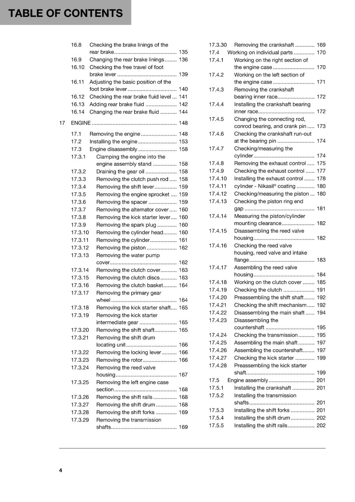 HUSQVARNA 2018 - TC 125 - REPAIR WORKSHOP SERVICE MANUAL