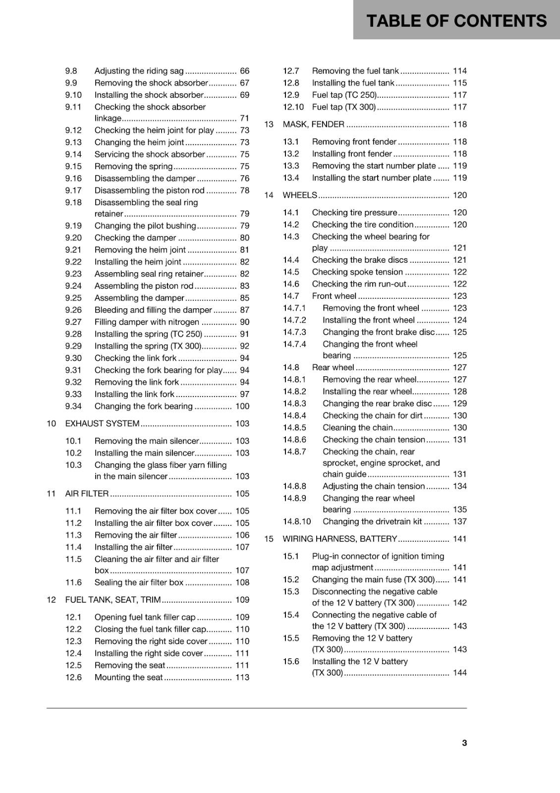 HUSQVARNA 2018 - TC 250 TX 300 - REPAIR WORKSHOP SERVICE MANUAL