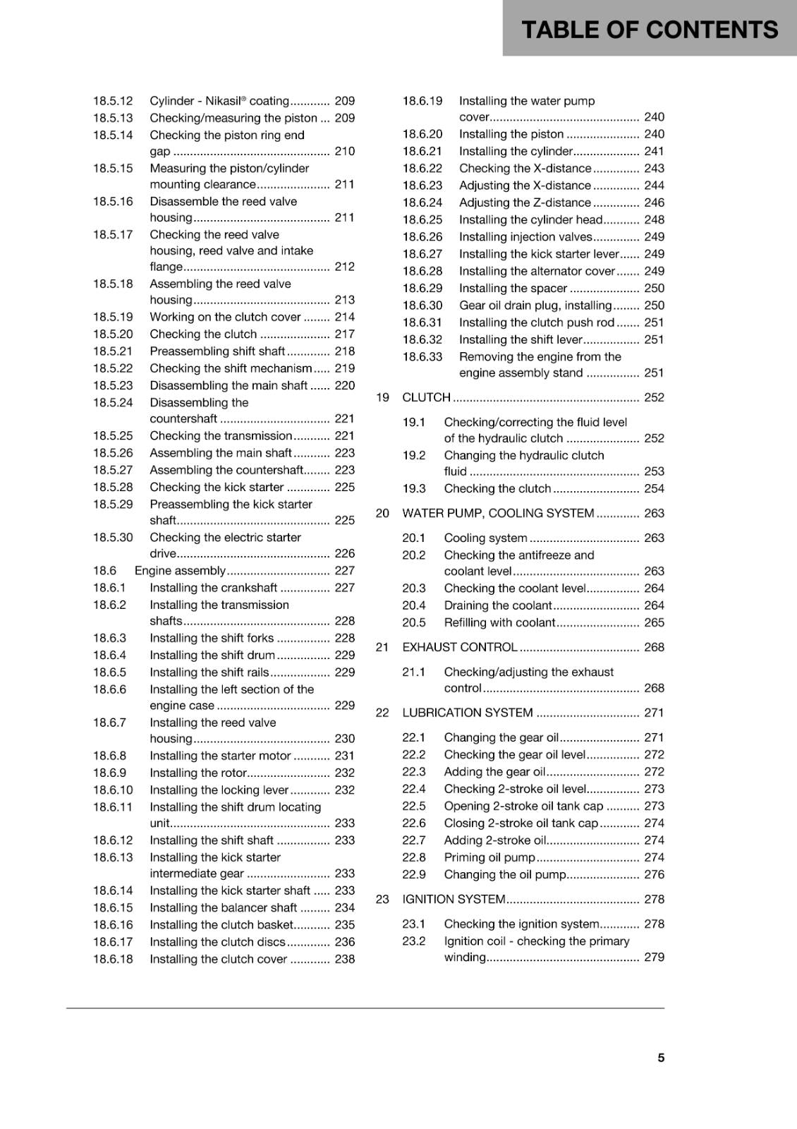 HUSQVARNA 2018 - TE 250i 300i - REPAIR WORKSHOP SERVICE MANUAL