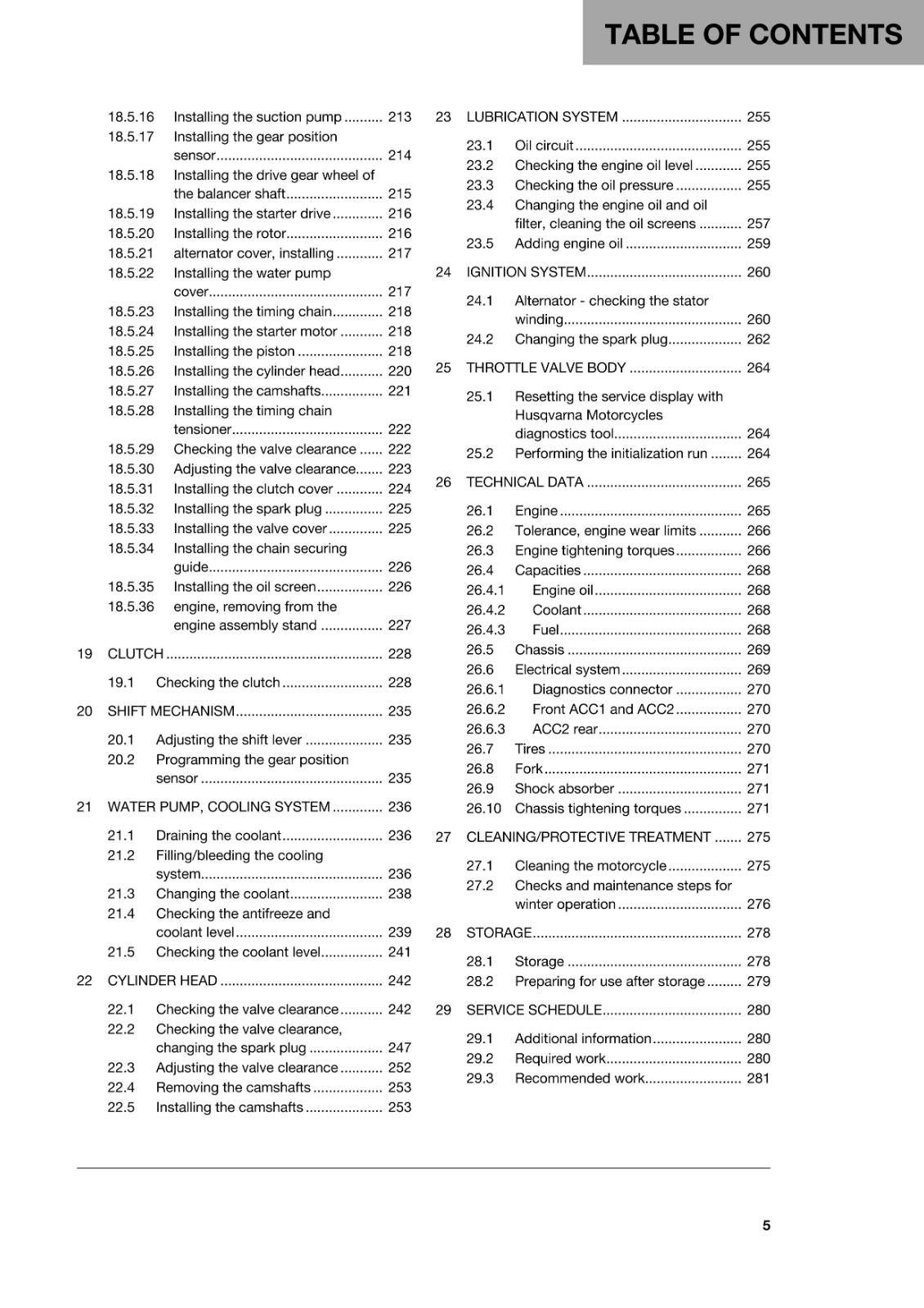HUSQVARNA 2018 - VITPILEN 401 - REPAIR WORKSHOP SERVICE MANUAL