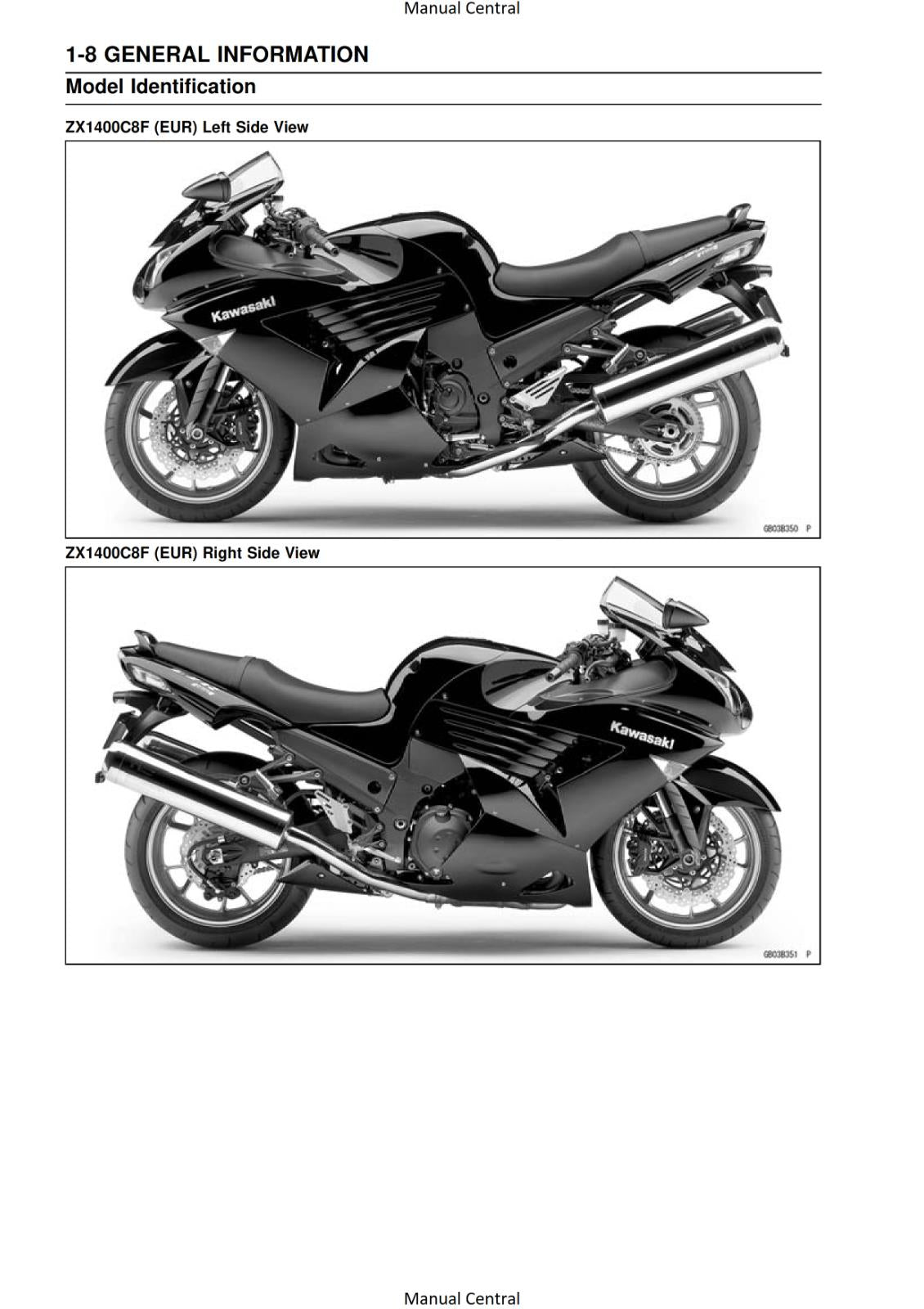 KAWASAKI 2008 2009 2010 2011 - ZZR 1400 ABS NINJA ZX-14 - WORKSHOP SERVICE
