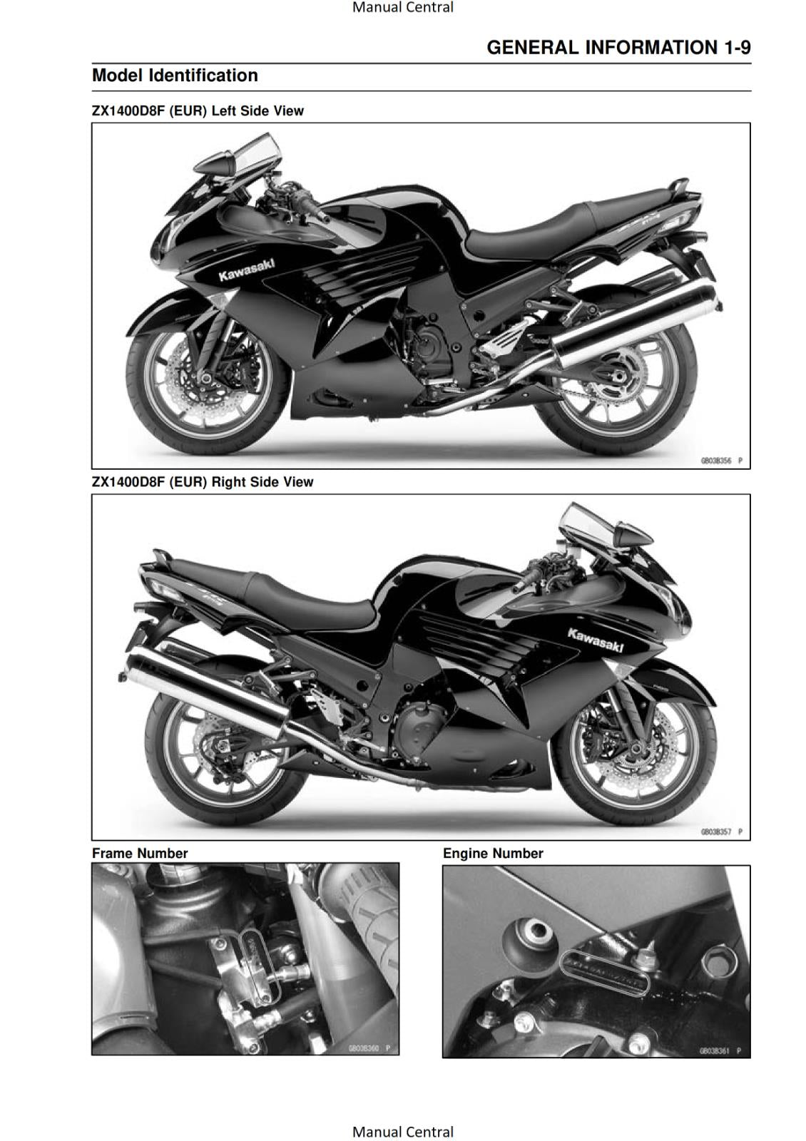 KAWASAKI 2008 2009 2010 2011 - ZZR 1400 ABS NINJA ZX-14 - WORKSHOP SERVICE
