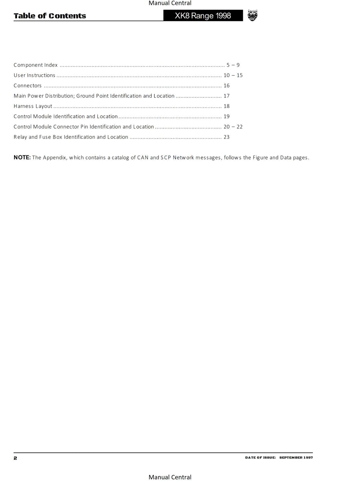 JAGUAR  XK8 RANGE - 1998 - ELECTRICAL GUIDE - WIRING CIRCUIT DIAGRAMS