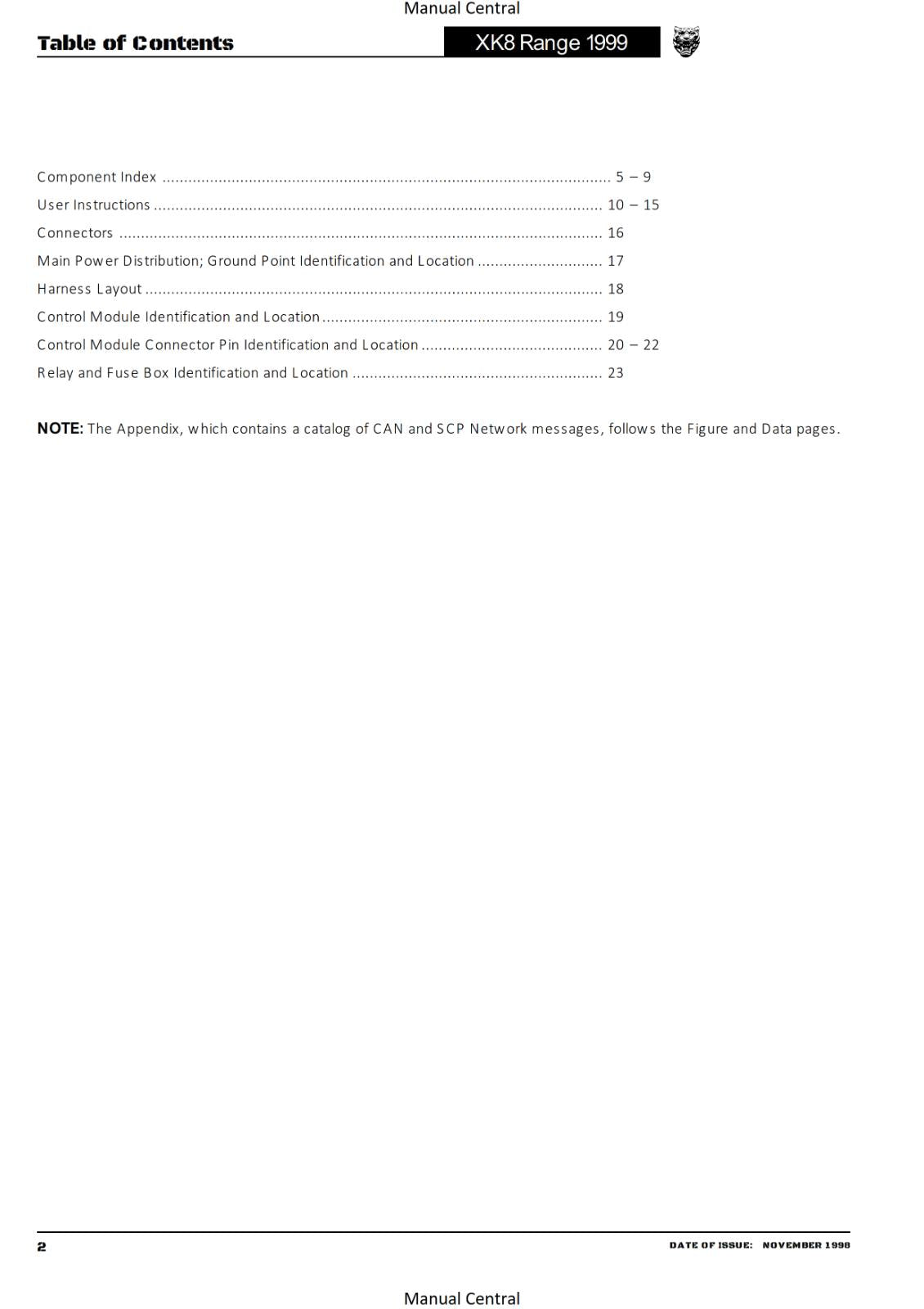 JAGUAR  XK8 RANGE - 1999 - ELECTRICAL GUIDE - WIRING CIRCUIT DIAGRAMS