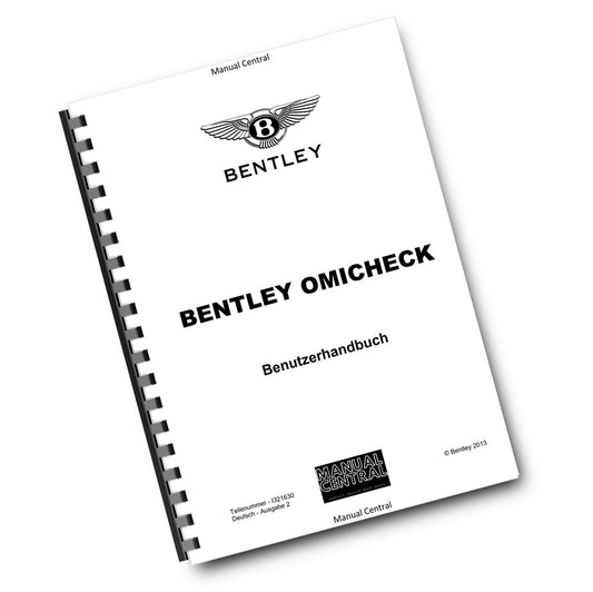 GERMAN LANGUAGE - BENTLEY OMICHECK USER MANUAL - REPRINTED COMB BOUND