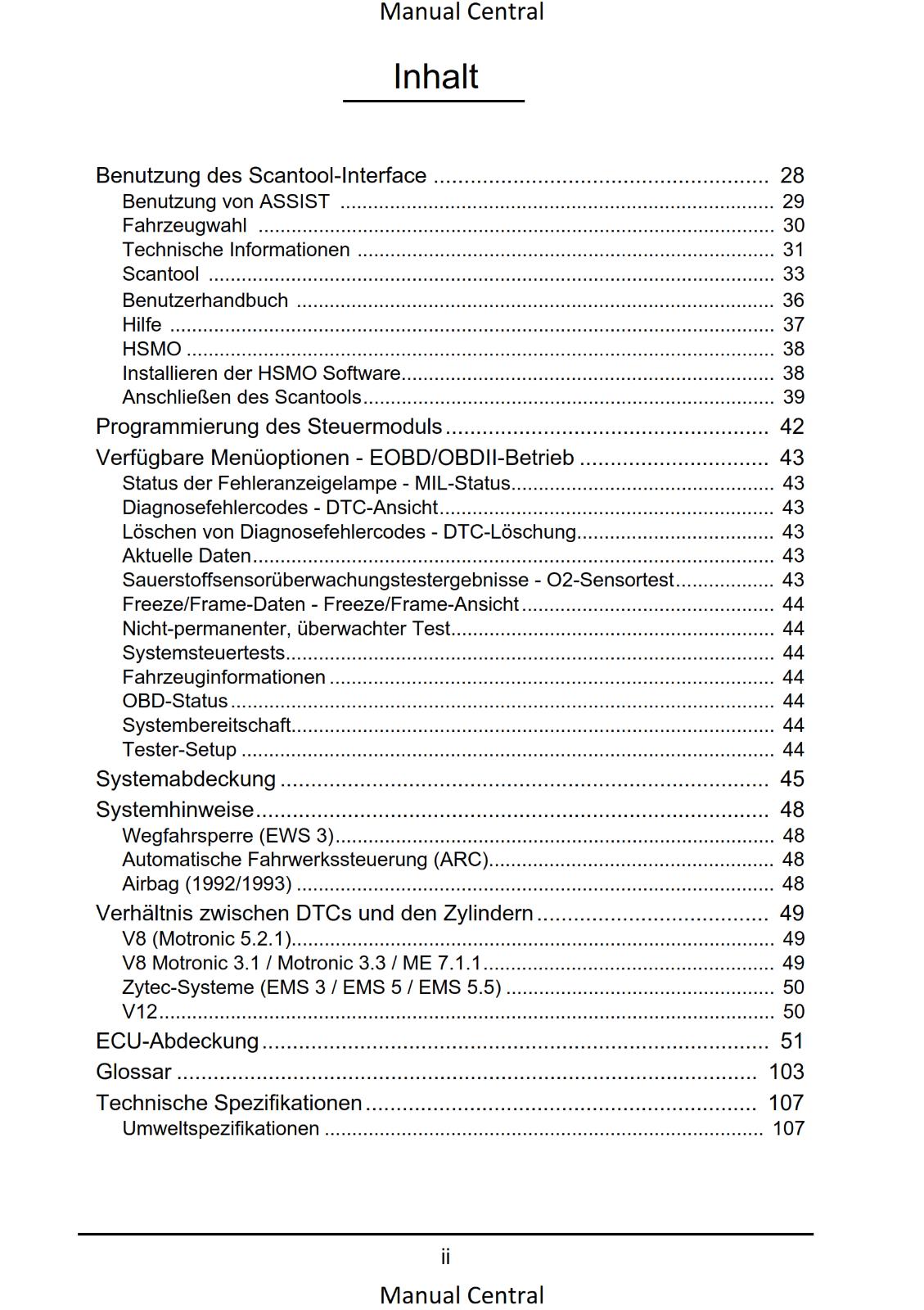 GERMAN LANGUAGE - BENTLEY OMICHECK USER MANUAL - REPRINTED COMB BOUND