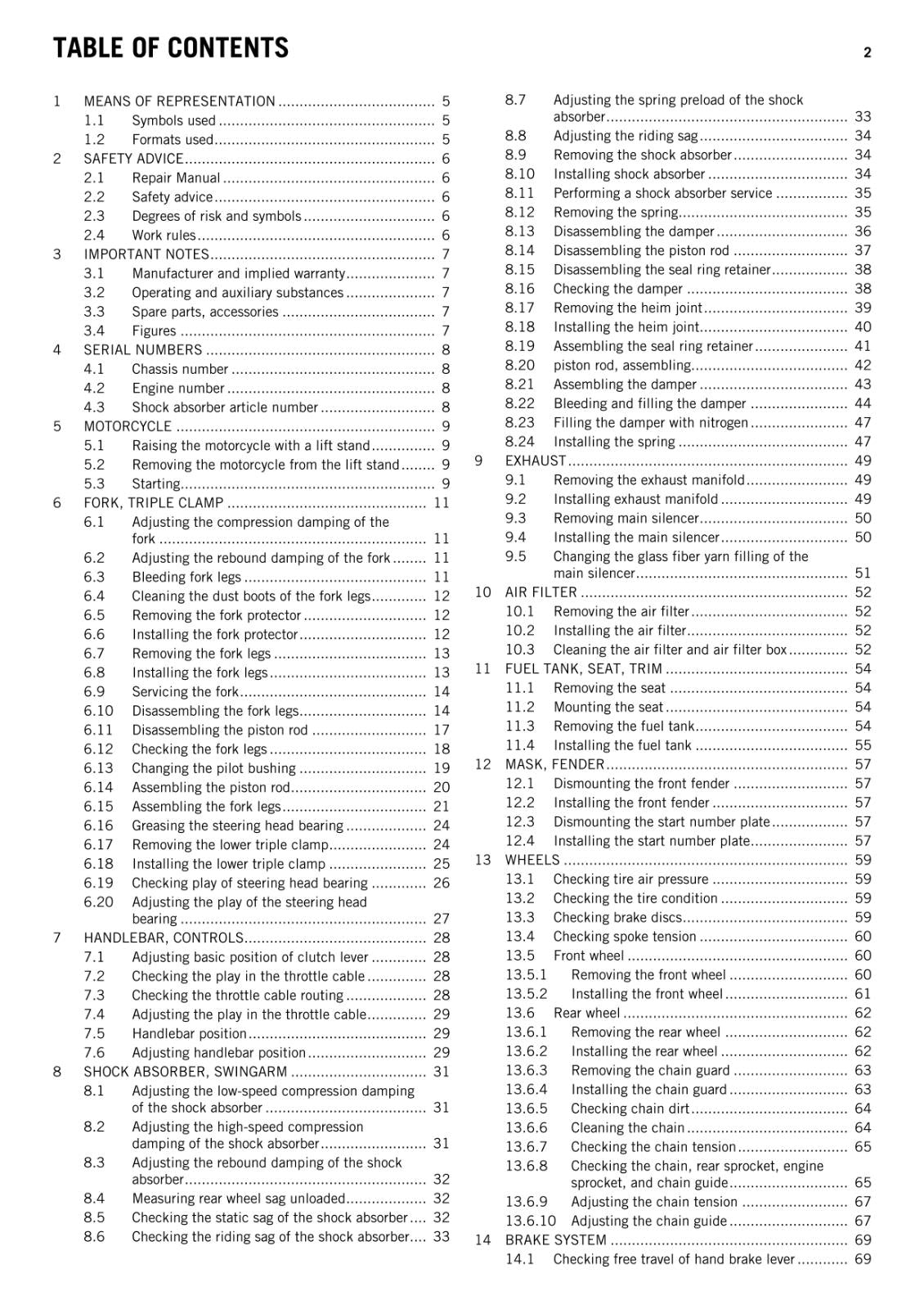 KTM 2015 - 65 SX - WORKSHOP REPAIR SERVICE MANUAL REPRINTED