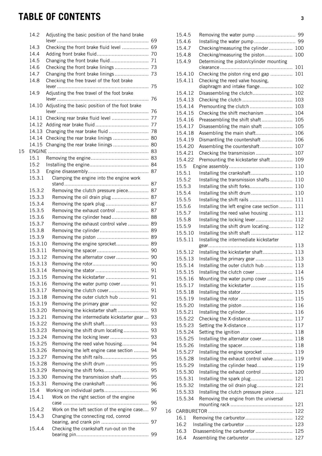 KTM 2015 - 65 SX - WORKSHOP REPAIR SERVICE MANUAL REPRINTED