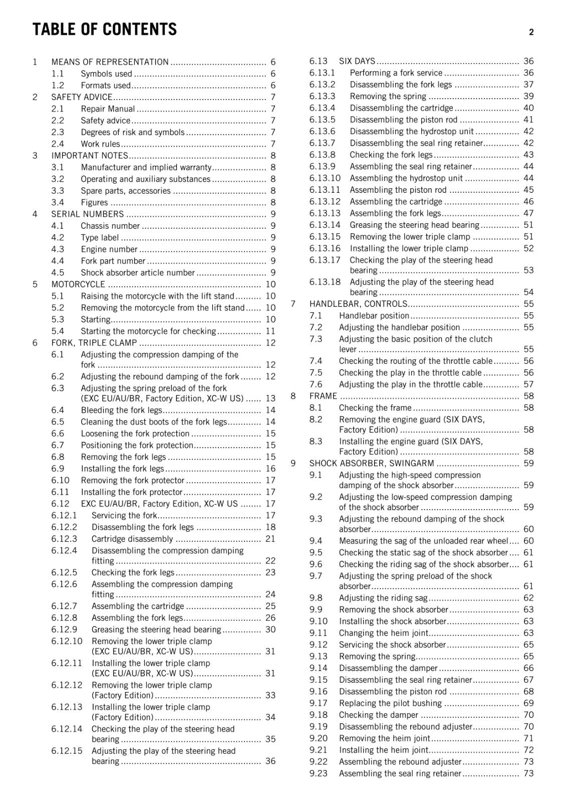 KTM 2015 - 250 300 EXC XC-W SIX DAYS FACTORY EDITION - WORKSHOP REPAIR SERVICE