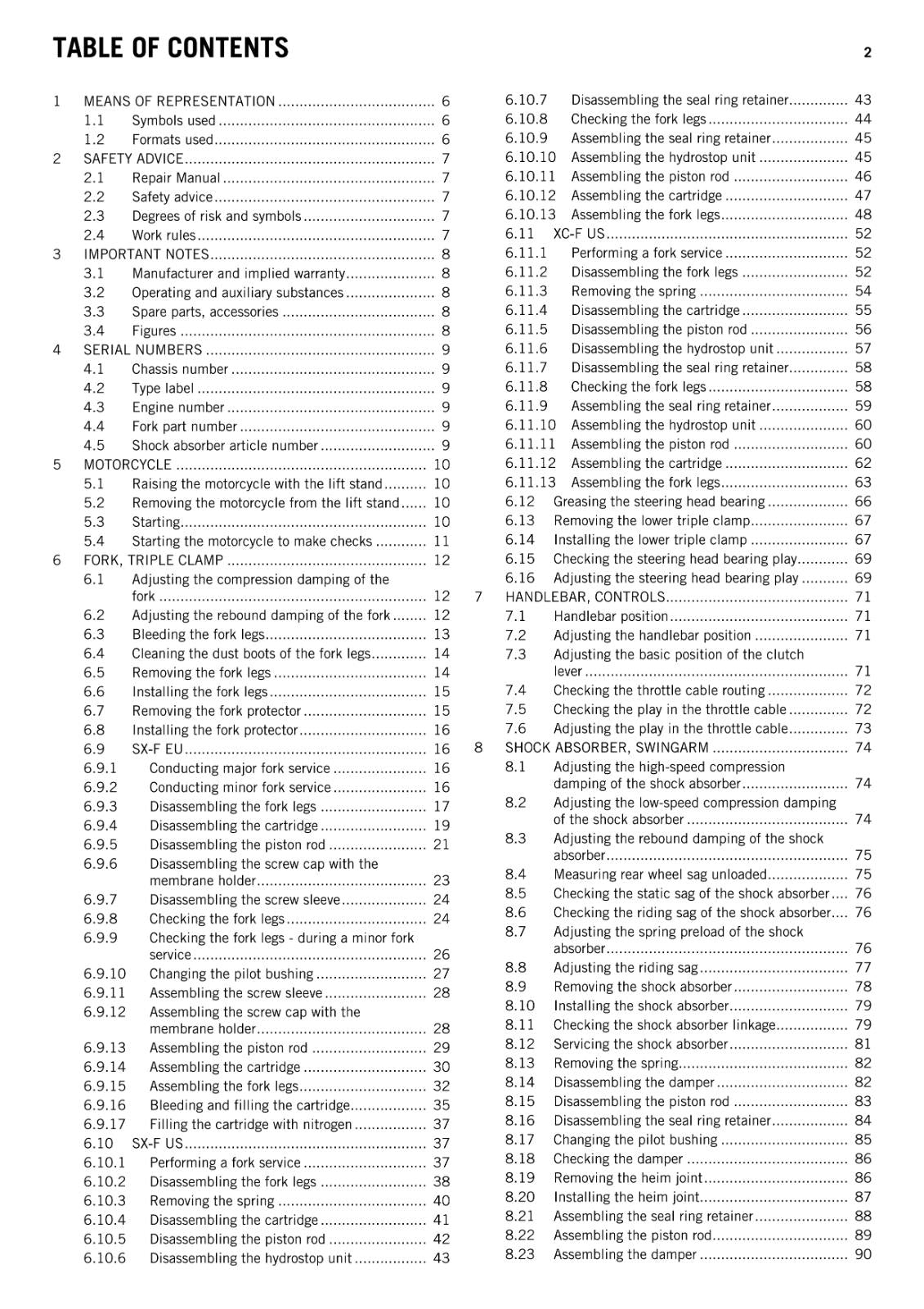 KTM 2015 - 250 SX-F XC-F - WORKSHOP REPAIR SERVICE MANUAL