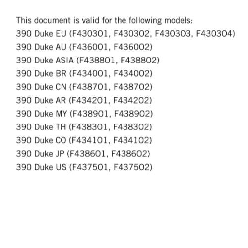 KTM 2015 - 390 DUKE - WORKSHOP REPAIR SERVICE MANUAL
