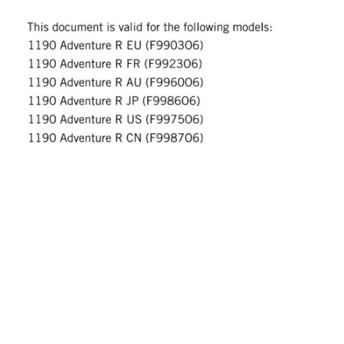 KTM 2015 - 1190 ADVENTURE R  - WORKSHOP REPAIR SERVICE MANUAL