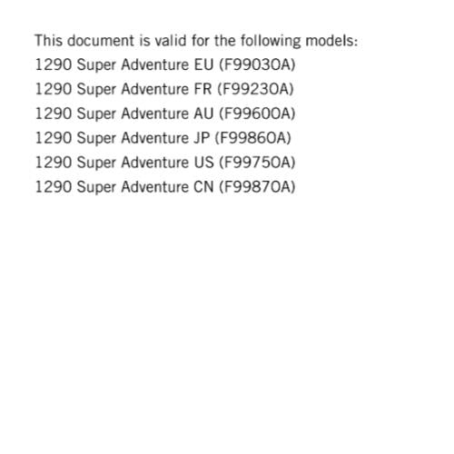 KTM 2015 - 1290 SUPER ADVENTURE - WORKSHOP REPAIR SERVICE MANUAL