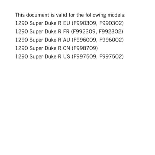 KTM 2015 - 1290 SUPER DUKE R - WORKSHOP REPAIR SERVICE MANUAL