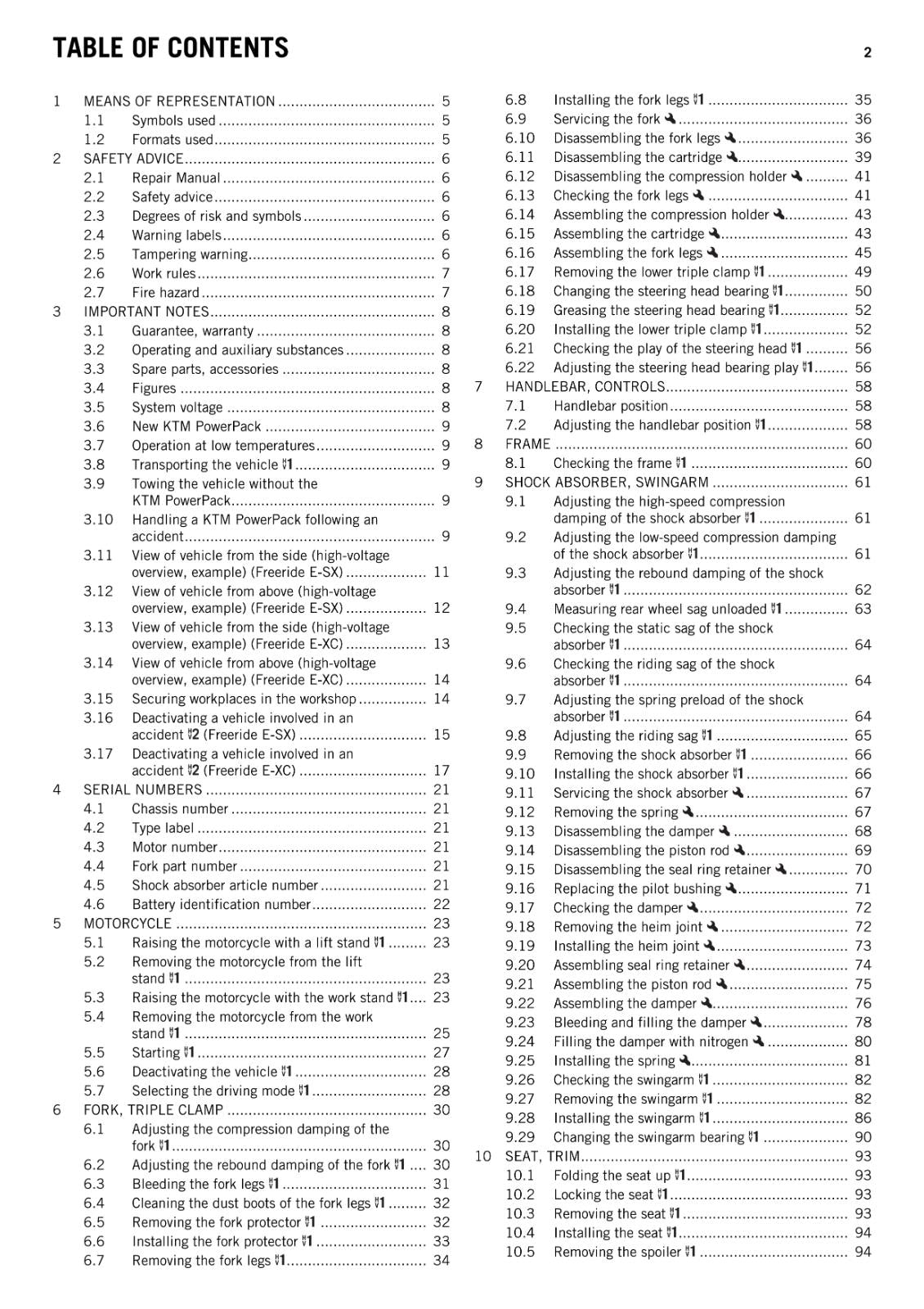 KTM 2015 - FREERIDE E-SX E-XC - WORKSHOP REPAIR SERVICE MANUAL