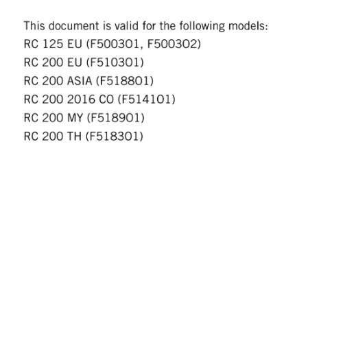 KTM 2015 - RC 125 200 - WORKSHOP REPAIR SERVICE MANUAL