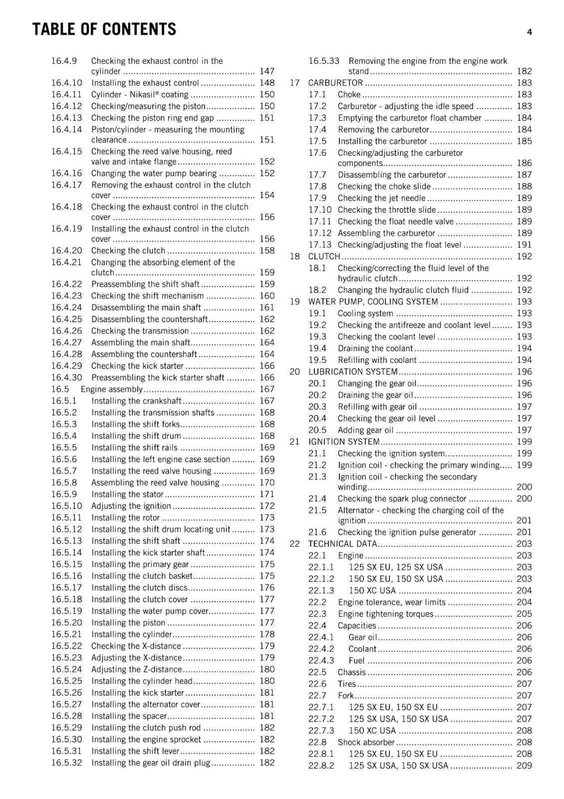 KTM 2014 - 125 150 SX XC - WORKSHOP REPAIR SERVICE MANUAL
