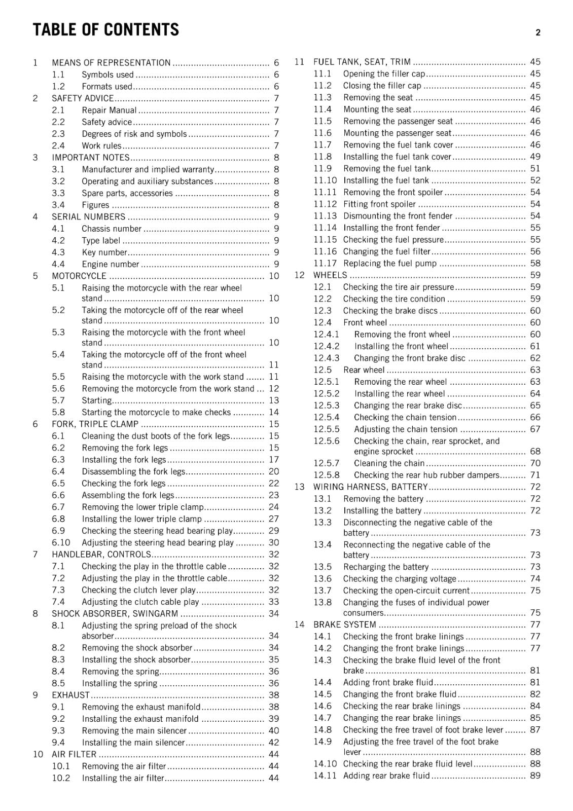 KTM 2014 - 125 200 DUKE  - WORKSHOP REPAIR SERVICE MANUAL